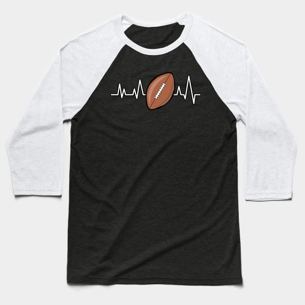 Heartbeat Pulse - American Football Baseball T-Shirt by DesignWood-Sport